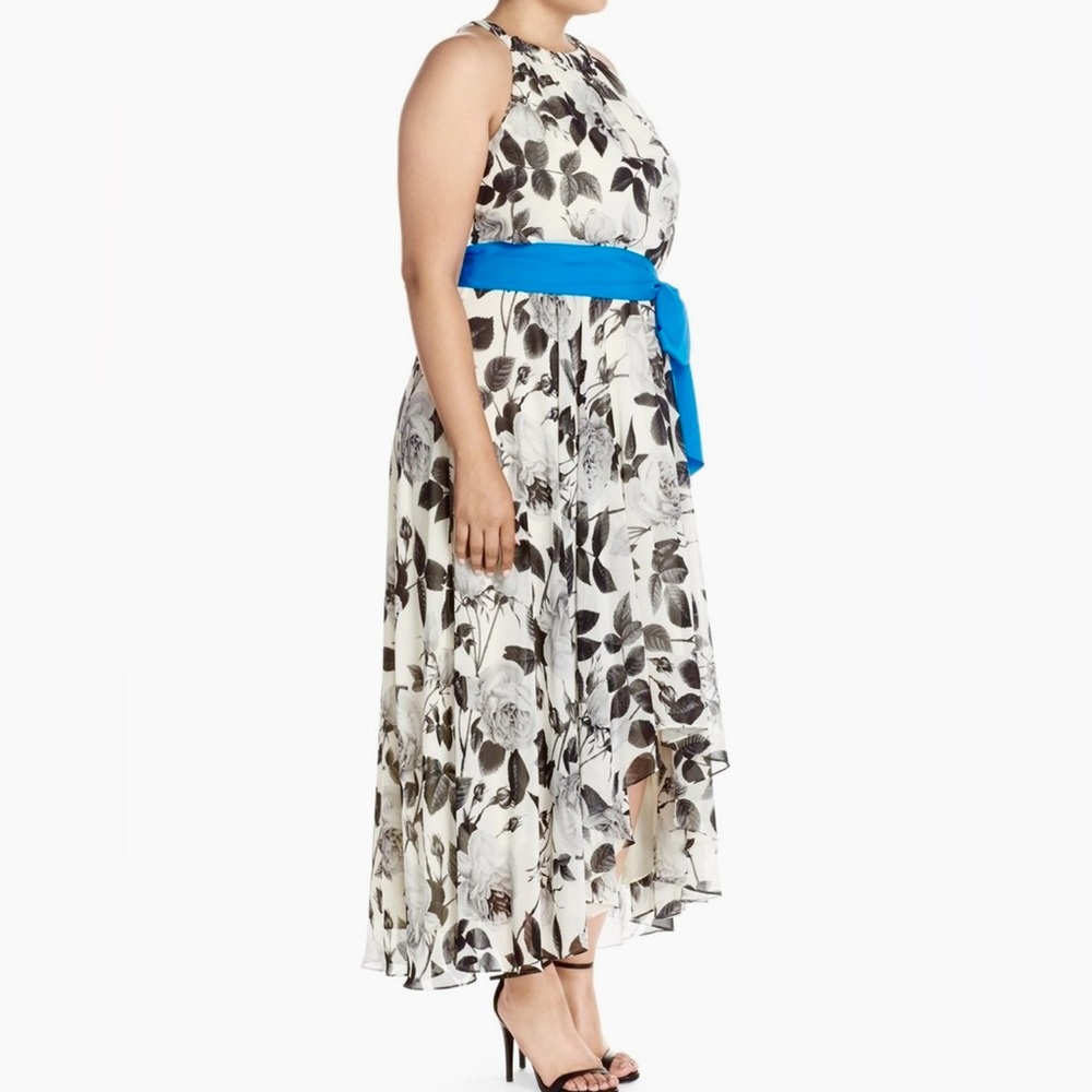 Eliza J Floral Print Chiffon High/Low Dress ( Size 20)